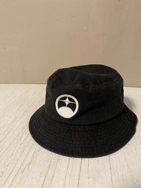 Black Bucket Hat with White Star Emblem